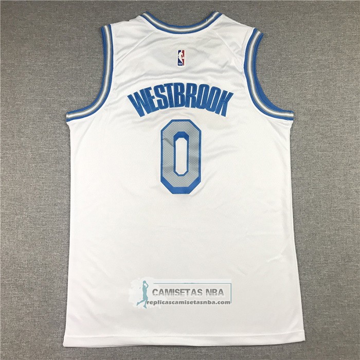 Camiseta Los Angeles Lakers Russell Westbrook NO 0 Ciudad 2020-21 Blanco